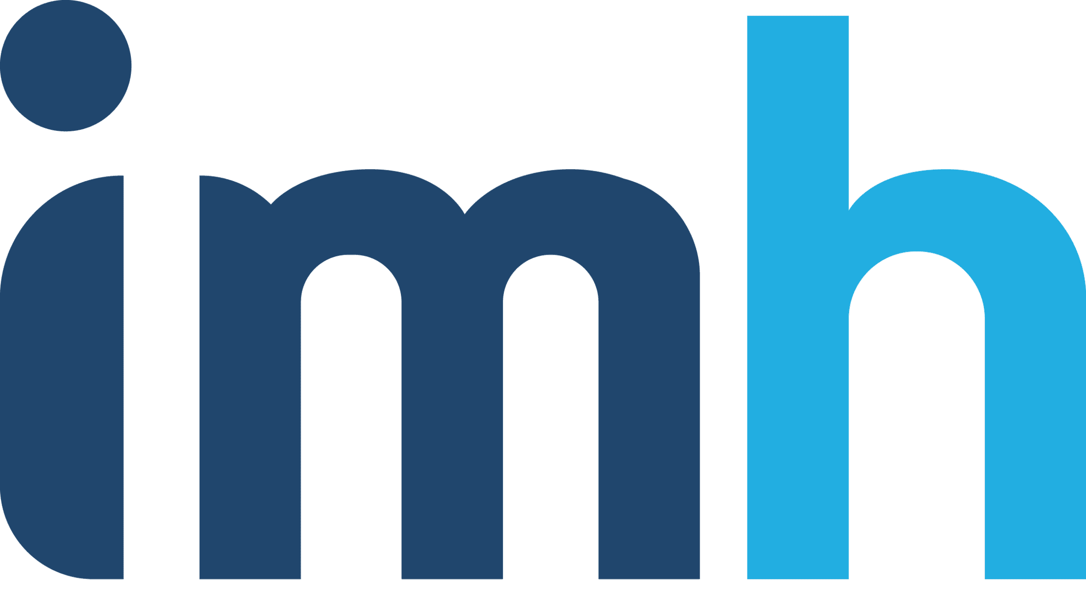 Logo with the letters imh in bold, with im in dark blue and h in light blue. Below, it says INSURE MY HEALTH and YOUR HEALTH IS OUR PRIORITY in smaller light blue text. White background.