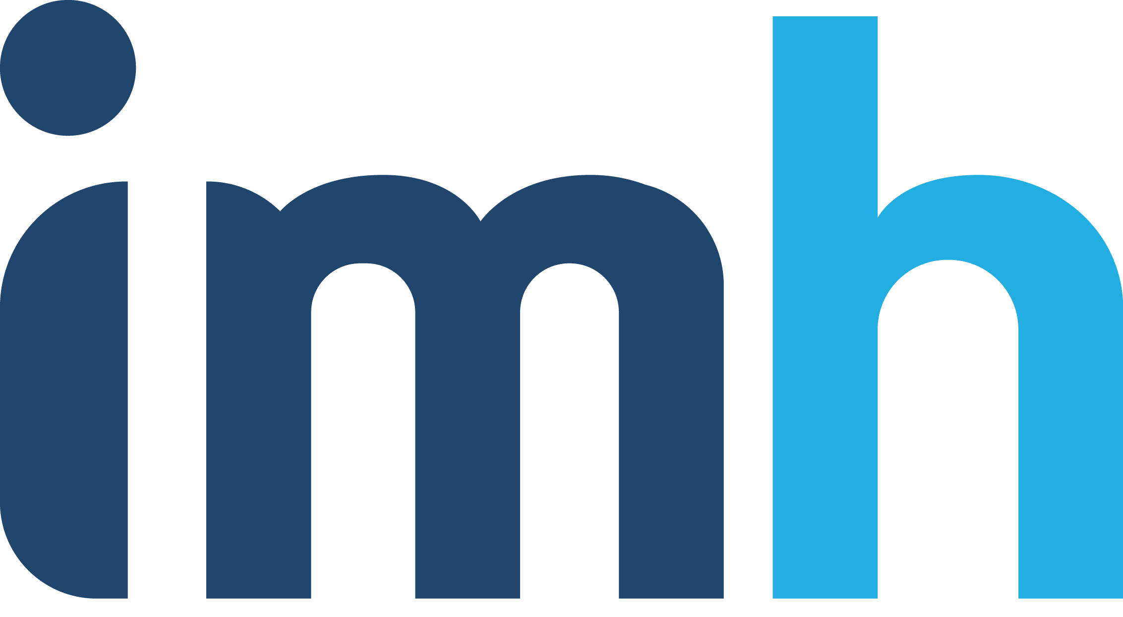 Logo with the letters imh in bold, with im in dark blue and h in light blue. Below, it says INSURE MY HEALTH and YOUR HEALTH IS OUR PRIORITY in smaller light blue text. White background.